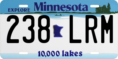 MN license plate 238LRM
