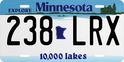 MN license plate 238LRX