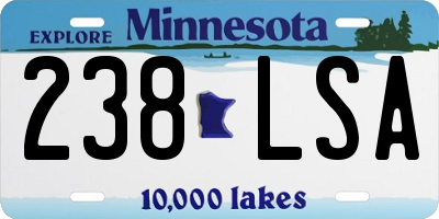 MN license plate 238LSA