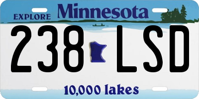 MN license plate 238LSD