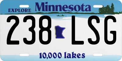 MN license plate 238LSG