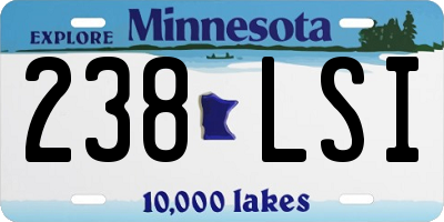 MN license plate 238LSI