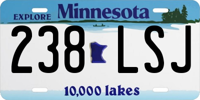MN license plate 238LSJ