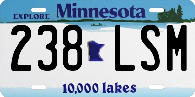 MN license plate 238LSM