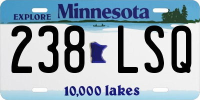 MN license plate 238LSQ