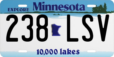 MN license plate 238LSV