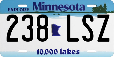 MN license plate 238LSZ