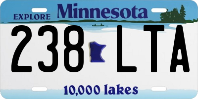 MN license plate 238LTA