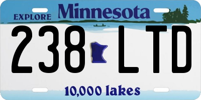 MN license plate 238LTD