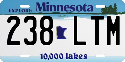 MN license plate 238LTM