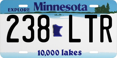 MN license plate 238LTR