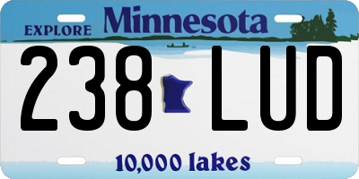 MN license plate 238LUD