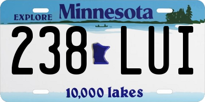 MN license plate 238LUI
