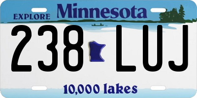 MN license plate 238LUJ