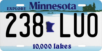 MN license plate 238LUO