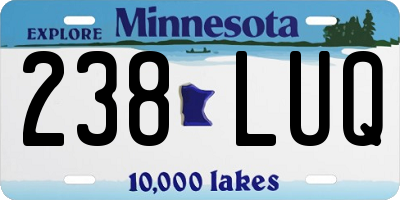MN license plate 238LUQ