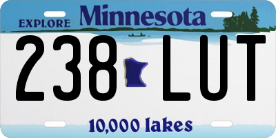 MN license plate 238LUT