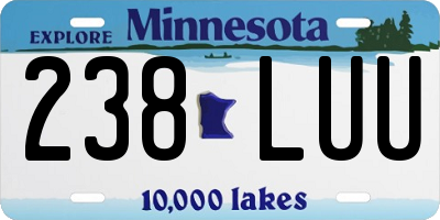 MN license plate 238LUU