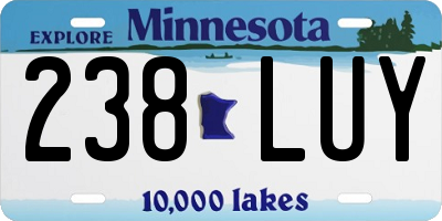MN license plate 238LUY