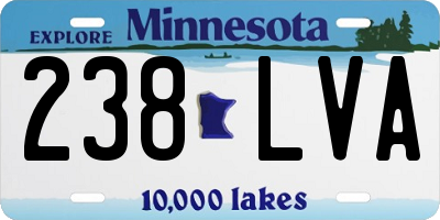 MN license plate 238LVA