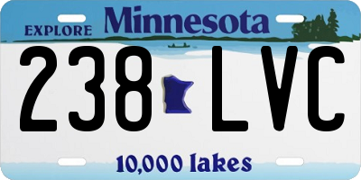 MN license plate 238LVC