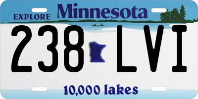MN license plate 238LVI