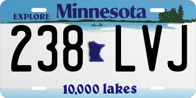 MN license plate 238LVJ
