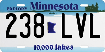 MN license plate 238LVL