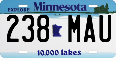 MN license plate 238MAU