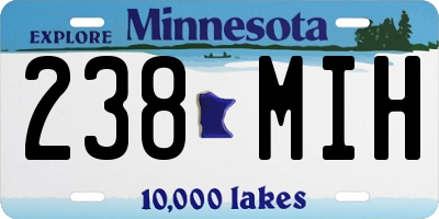 MN license plate 238MIH