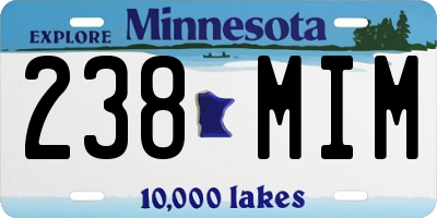 MN license plate 238MIM