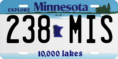 MN license plate 238MIS
