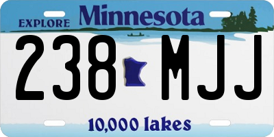 MN license plate 238MJJ