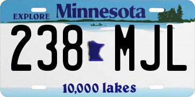 MN license plate 238MJL