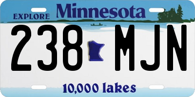 MN license plate 238MJN