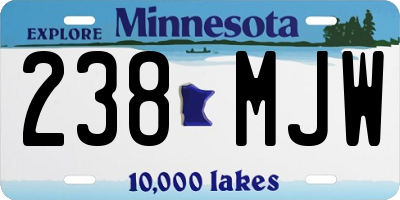 MN license plate 238MJW