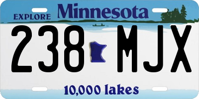 MN license plate 238MJX