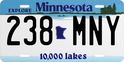 MN license plate 238MNY