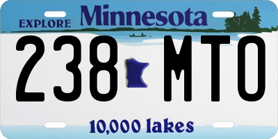 MN license plate 238MTO