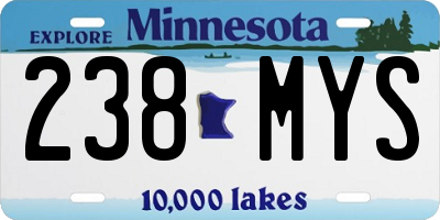 MN license plate 238MYS