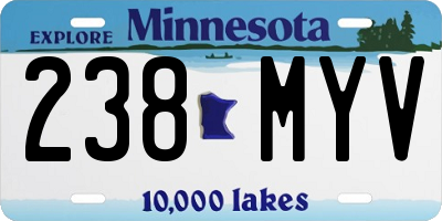 MN license plate 238MYV