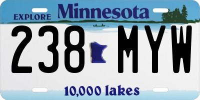 MN license plate 238MYW