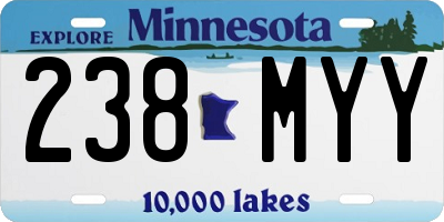 MN license plate 238MYY