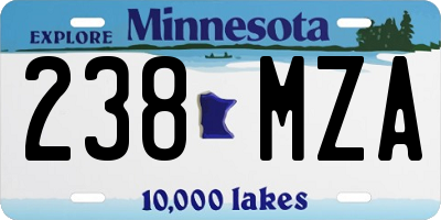MN license plate 238MZA
