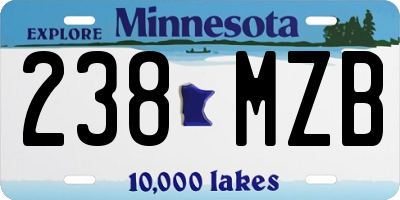 MN license plate 238MZB
