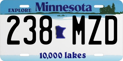 MN license plate 238MZD