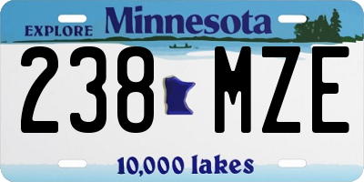 MN license plate 238MZE