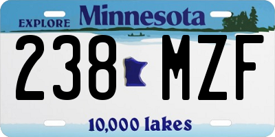 MN license plate 238MZF