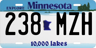 MN license plate 238MZH