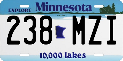 MN license plate 238MZI